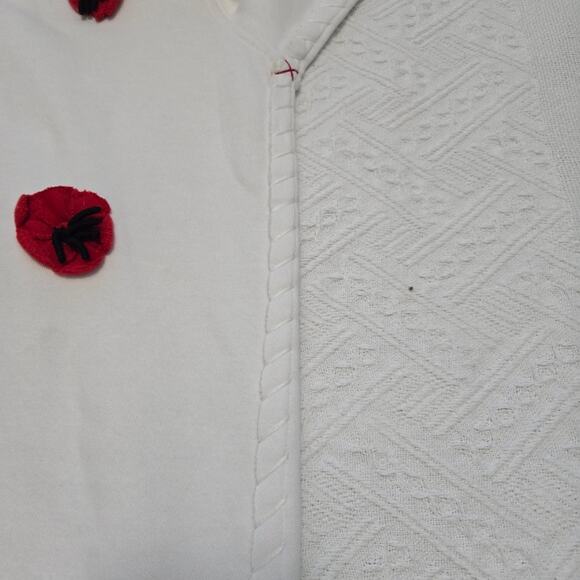 One432 Poppy Swestshirt Sz Large Handmade in Pakistan Artisan Artsy Indie - Picture 4 of 8